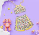 Fruit Print Crop Top Short Set