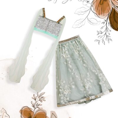 Sequin Crop Top Lehnga Set
