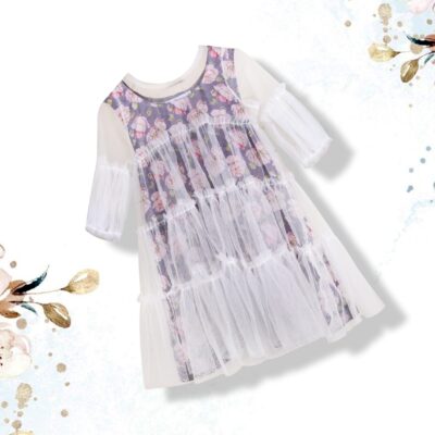 Sheer  Tiered A-line Dress