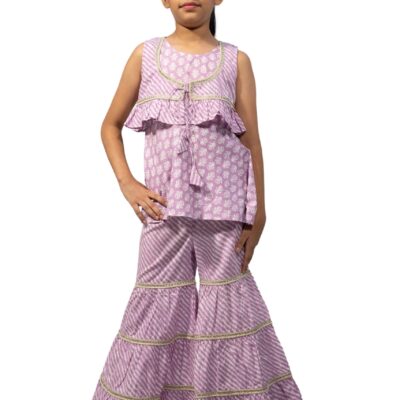 Jodhpuri Jacket Sharara Set