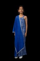 Royal Blue Crop Top Parallel Set with Dupatta