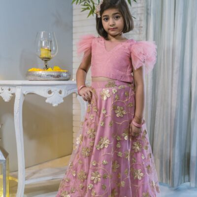 Floral Ruffle Sleeve Crop Top Skirt Set