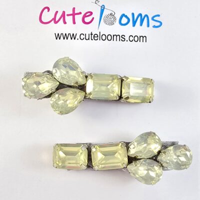 Elegant Yellow Crystal Hair Clip – Sparkling Gemstone Barrette for Women