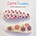 Polka Dot Pastel Hair Clip – Hand-Embroidered Pink & Purple Dots